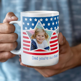 Caneca De Café Red White Blue Star Fotografia Pai Hero Mug