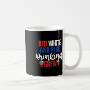 Caneca De Café Red White E Blue Bebendo Crew Party Beer Americano