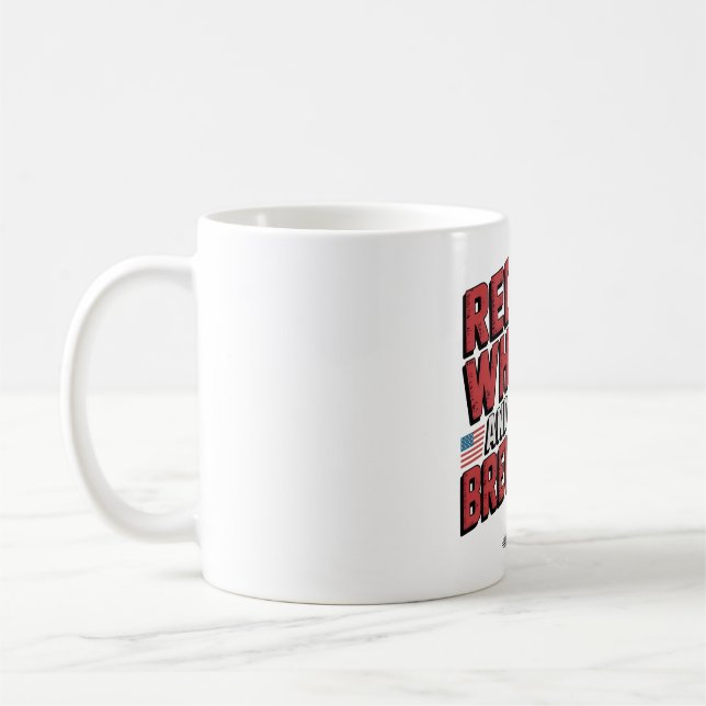Caneca De Café Red White e Breer Beer Mug Art (Esquerda)