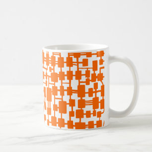 Caneca De Café Rede abstrato - Laranja em Branco
