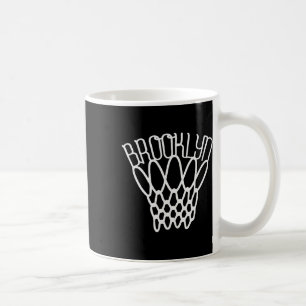 Caneca De Café Rede de basquete vintage da cidade de Brooklyn, No