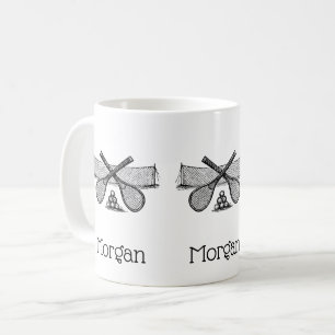 Caneca De Café Rede de Tênis de Vintage Esporte, Raquetas Cruzad