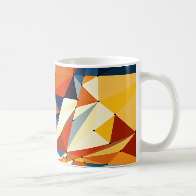 Caneca De Café Rede de triângulos multicoloridos (Direita)