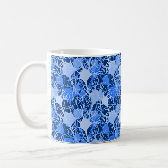 Caneca De Café Rede Neural Neurônios Azuis (Esquerda)