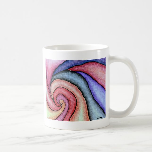 Caneca De Café Redemoinho de Aquarela (Direita)