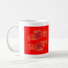 Caneca De Café Redemoinho de brilho dourado elementos de rabisco 