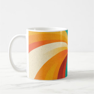 Caneca De Café Redemoinho de Cores Retrô – Fundo Abstrato Vintage