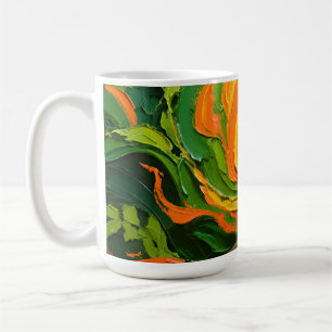Caneca De Café Redemoinho Laranja Verde Vibrante
