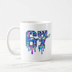 Caneca De Café Redemoinho Seis Sete Dab Gotejamento 6 7 Meme Dab,