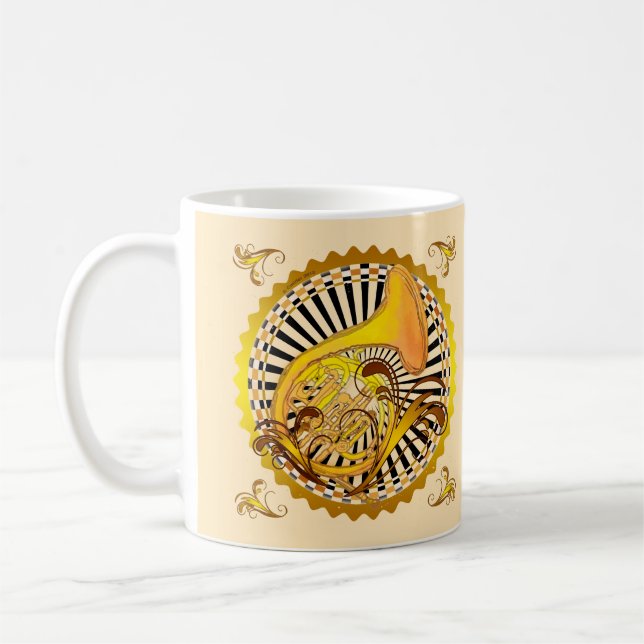 Caneca De Café Redemoinhos de Trompa Francesa (Esquerda)