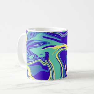 Caneca De Café Redemoinhos Oceânicos Abstratos