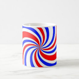 Caneca De Café Redemoinhos Vermelhos, Brancos e Azuis
