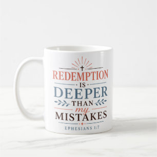 Caneca De Café Redenção é Mais Profunda que Meus Erros Cristão