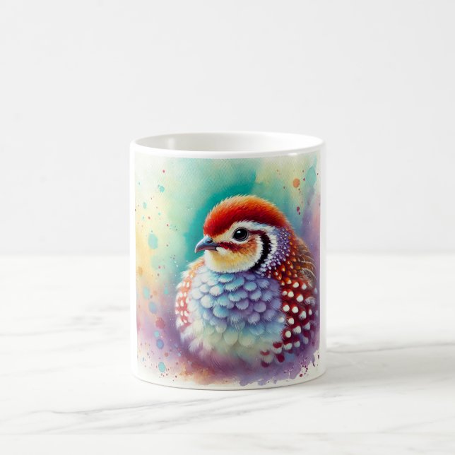 Caneca De Café Redheaded Buttonquail 060824AREF135 - Watercolor (Centro)