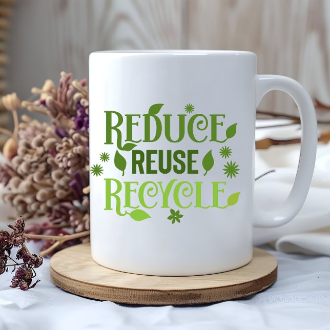 Caneca De Café Reduzir a reutilização do reciclar (Criador carregado)