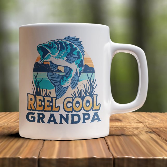 Caneca De Café Reel Cool Grandpa Funny Fisherman grandpa (Criador carregado)
