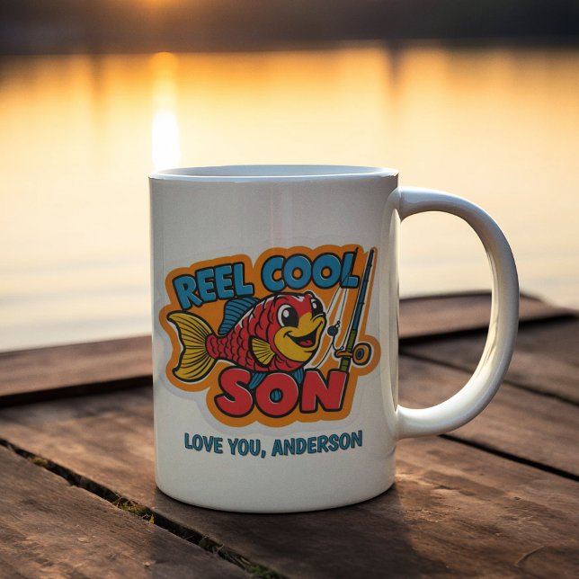 Caneca De Café Reel Legal Son Mug (Let your son know how cool he is with this, "Reel Cool Son" fishing mug! )