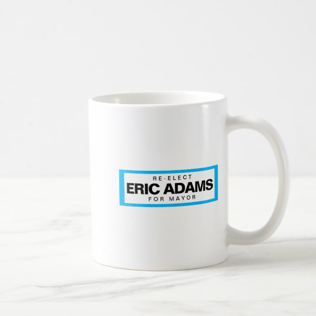 Caneca De Café Reeleger Eric Adams como prefeito de Nova York  (Direita)