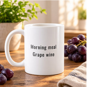 Caneca De Café Refeição da manhã Vinho de uva Engraçado Fofo