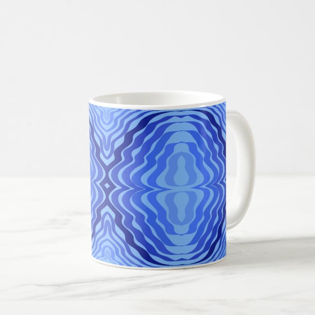 Caneca De Café Refletor Blue Waves Moderna Design abstrato (Frente Esquerda)