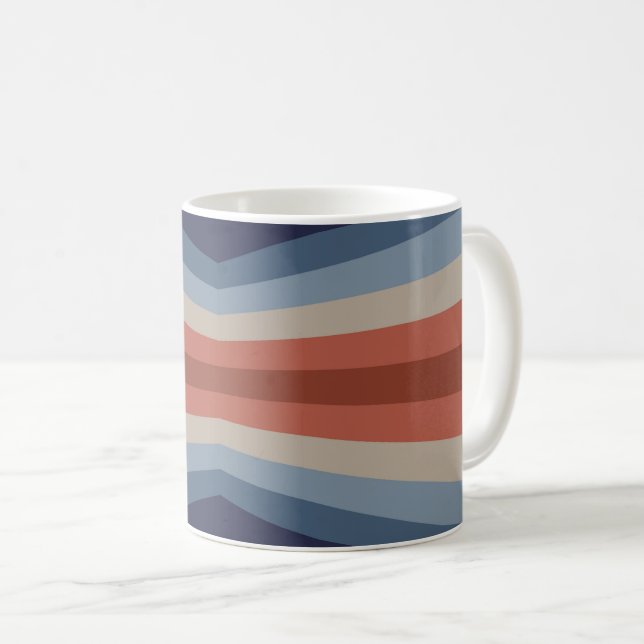 Caneca De Café Reflexão arco-íris no estilo retrô (Frente Esquerda)