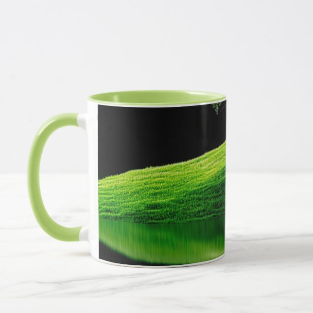 Caneca de Café Reflexo da Paisagem da Natureza Ver (Esquerda)