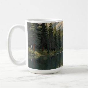 Caneca De Café Reflexo do Lago na Montanha Majestosa
