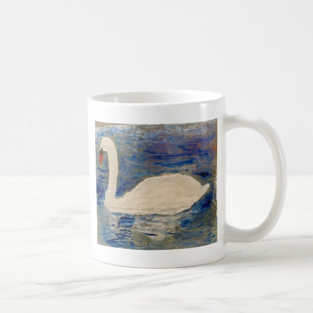 Caneca De Café Reflexões sobre o cisne da arte das aves (Direita)