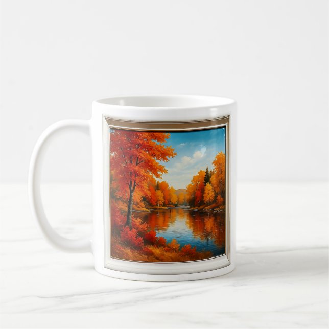 Caneca De Café Reflexos da Floresta de Outono  (Esquerda)