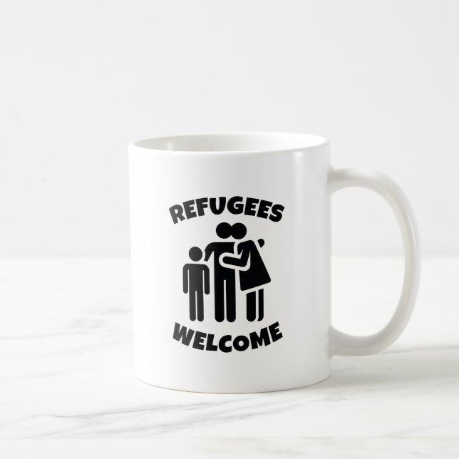 Caneca De Café Refugiados Bem-Vindos (Direita)