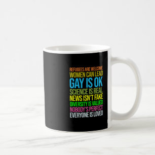 Caneca De Café Refugiados da Ciência Anti-Trump Amam Direitos das