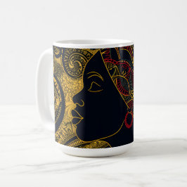 Caneca De Café Regal Elegance: Rainha Africana Americana