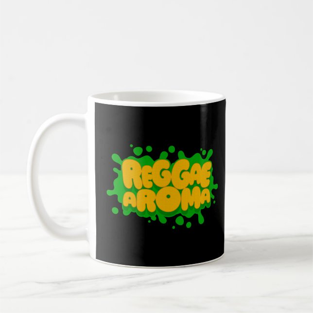 Caneca De Café Reggae Aroma Splash Typografia Reggae (Esquerda)