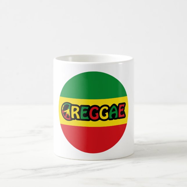 Caneca De Café Reggae design com cores de sinalizador reggae (Centro)