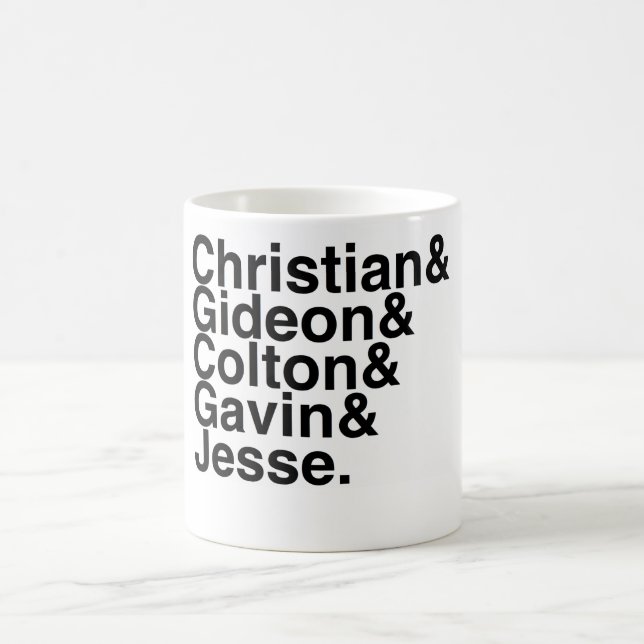 Caneca De Café Registre o noivo Gideon cristão, Colton, Gavin… (Centro)