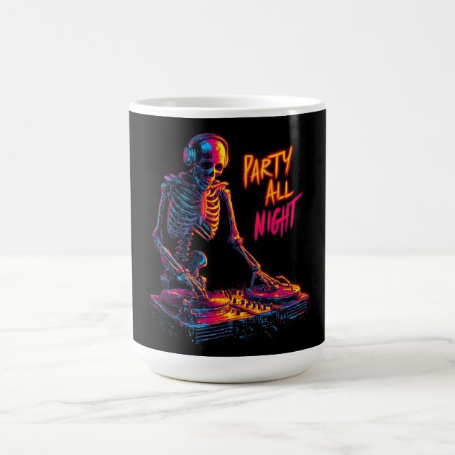 Caneca De Café Registros dinâmicos de rotação de DJ de esqueleto  (Centro)