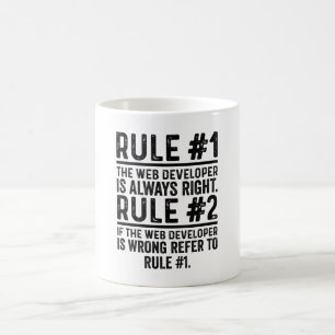 Caneca De Café Regra 1 O Desenvolvedor Da Web É Sempre Engraçad