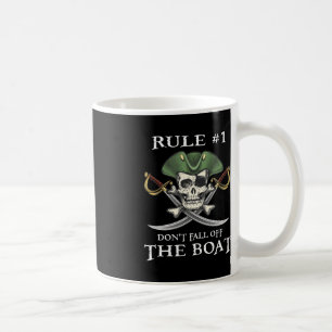 Caneca De Café Regra nº 1 Não Cair da Parte Pirata de Cruzeiro de