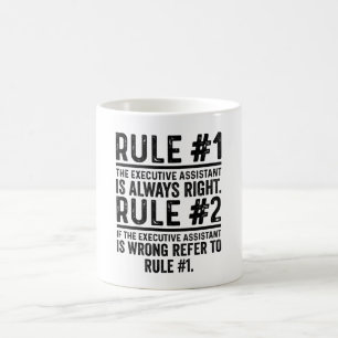 Caneca De Café Regra Nº 1: O Assistente Executivo É Muito Engra
