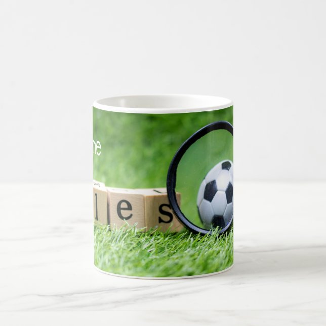 Caneca De Café Regras de futebol com bola em presentes verdes par (Centro)