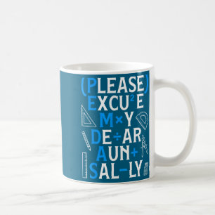 Caneca De Café Regras Divertidas de Matemática Pemdas Pun Profess