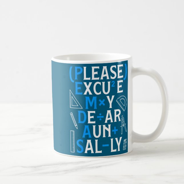 Caneca De Café Regras Divertidas de Matemática Pemdas Pun Profess (Direita)