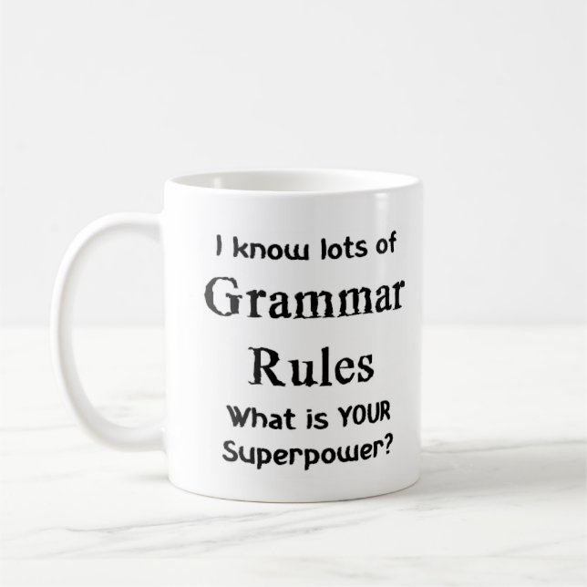 Caneca De Café regras gramaticais (Esquerda)