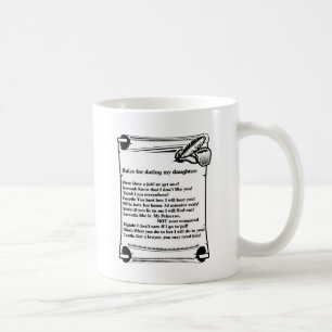 Caneca De Café Regras para datar minha filha