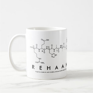 Caneca De Café Rehaan peptide name mug