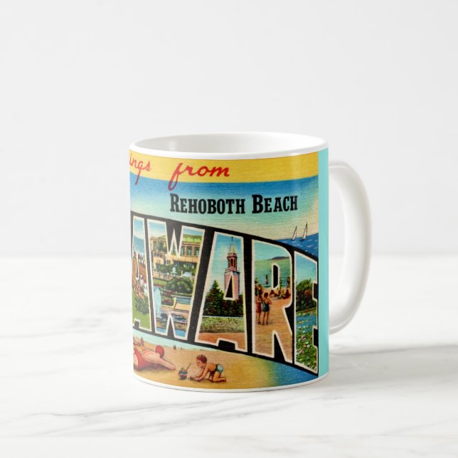 Caneca De Café  Rehoboth Beach Postcard Mug (Frente Esquerda)