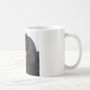 Caneca De Café Rei Charles Cavalier Spaniel preto e bronzeado