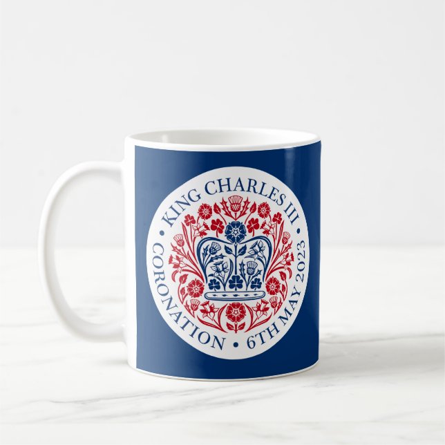 Caneca De Café Rei Charles III Coronação Emblem Tea/ Café Mug (Esquerda)