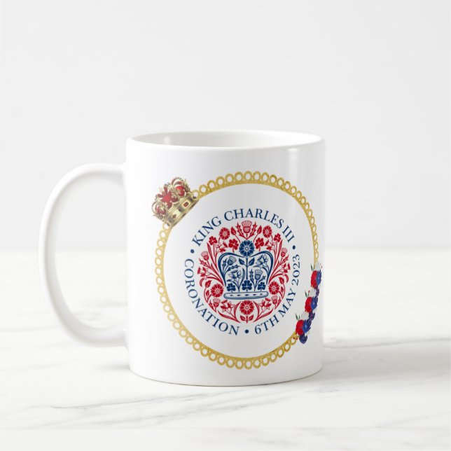 Caneca De Café Rei Charles III Coronagem Mug (Esquerda)