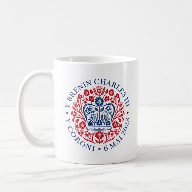 Caneca De Café Rei Charles III Coronation Emblem, Royal Souvenir (Esquerda)